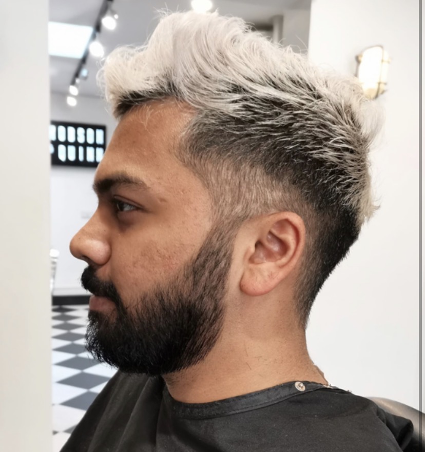 Platinum spikes — Fade · Beard trim